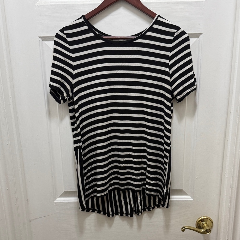 DownEast Black and White Striped Tee